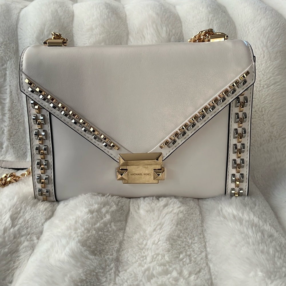 Michael Kors Whitney Optic White Leather Bag